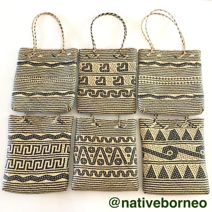 Tas Rotan, Tas Anyaman Rotan, Tas Rotan Motif Dayak, Tas Dayak, Anjat