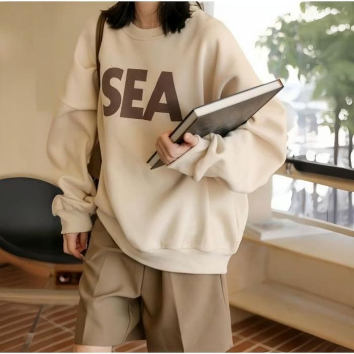 Alghani Olshop - Jaketin ( S - 6XL ) Sweater SEA Big Size Crewneck Korean Ulzzang Style BEACH VITAMI
