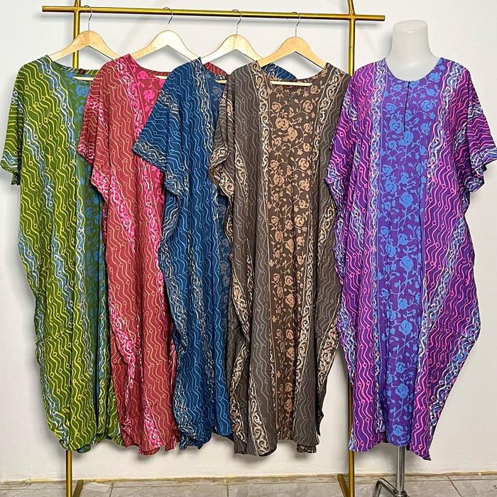Afnan Daster Kalong Batik Cap Pekalongan Lowo Busui Resleting Depan Kelelawar Rayon Super All Size S