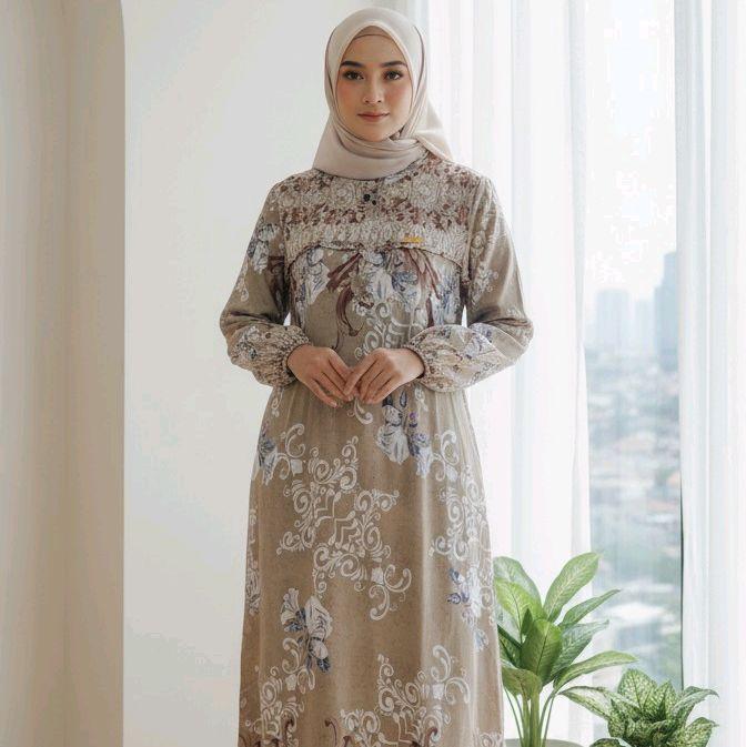 Hajjanah Gamis keisha muslimah dress motif etnik
