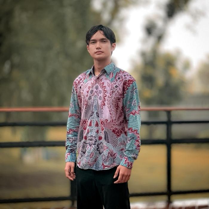 Maharaja  Slimfit Lengan panjang pendek Katun Hem kerja Nyaman Coklat Kombinasi Pria Baju  Formal Mo