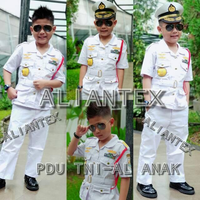 PDU TNI-AL (SABUK) TANGAN PENDEK /BAJU PROFESI ANAK/ KOSTUM ANAK/BAJU KARNAVAL ANAK
