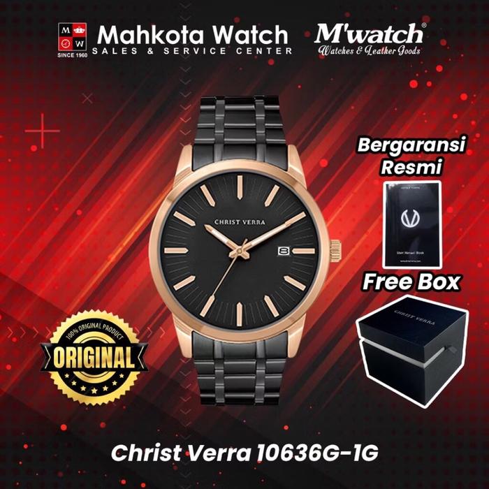 JAM TANGAN PRIA CHRIST VERRA 10636G-18BLK ORIGINAL