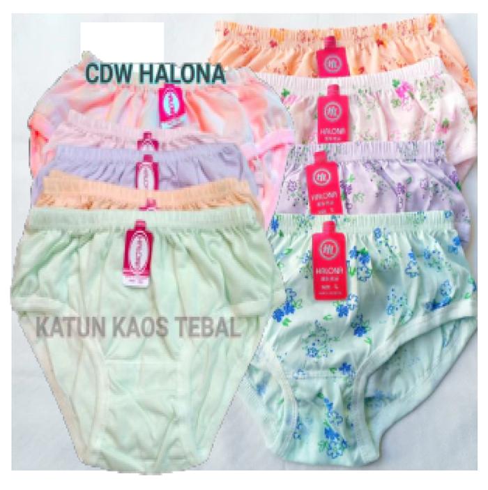 HALONA CELANA DALAM MAXY CLASSIC REGULER katun kaos tebal polos bunga