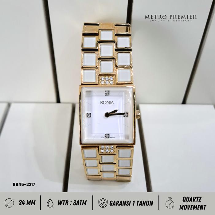 Bonia B 845 - 2217 B845-2217 Jam Tangan Wanita Analog Stainless Steel Original & Garansi Resmi  1 Ta