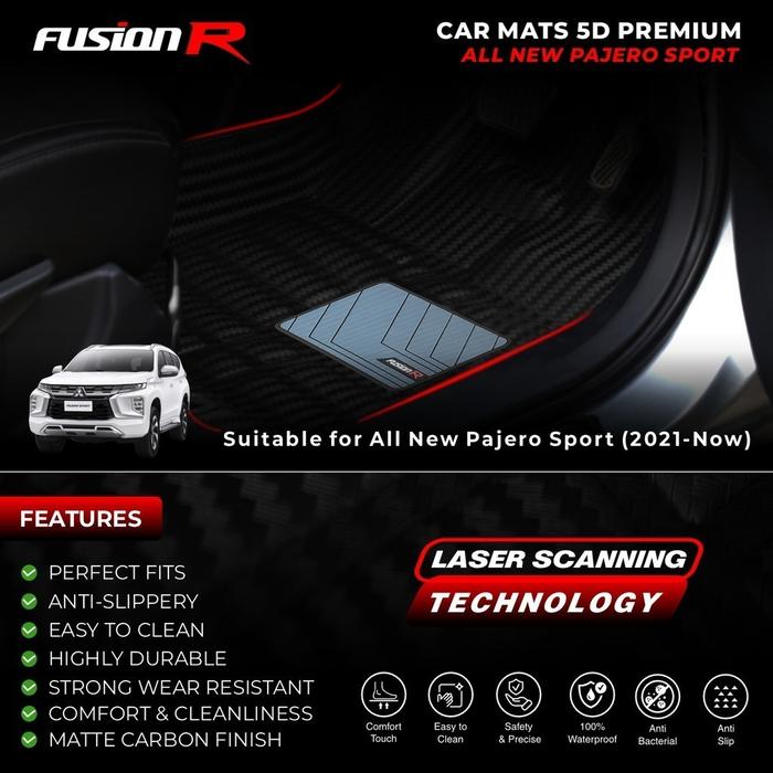 Fusion R Karpet Mobil 5D All New Pajero Sport / Premium Car Carpet Carbon Mitsubishi Pajero Sport