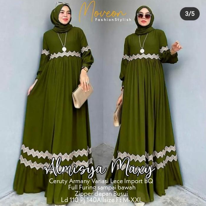 gamis wanita almisya maxy dress ceruty armany busui