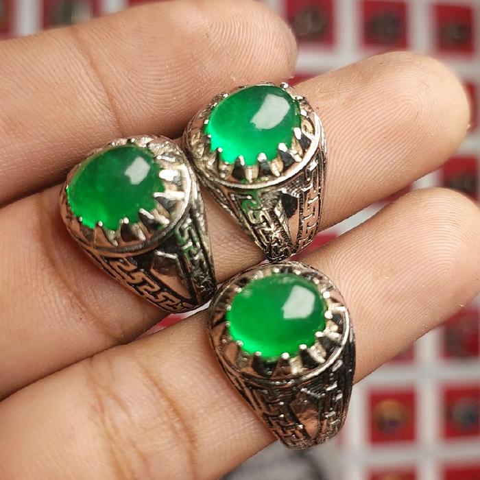 Cincin batu giok birma tipe c dim 10x8 ring alpakaa super hrgaa untuk 1 biji