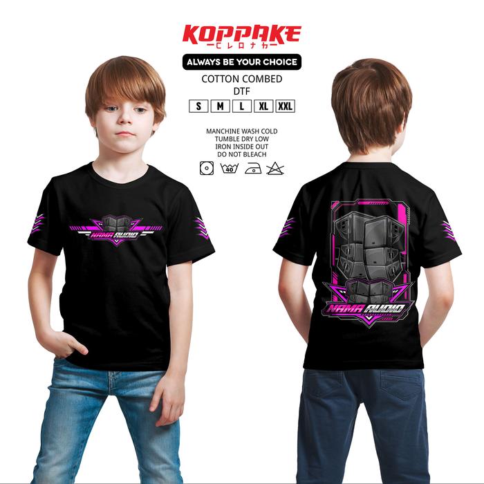 Kaos Anak Sound System Gratis Nama Audio Desain Sound Gantung Keren Ungu Lengan Pendek Baju Distro