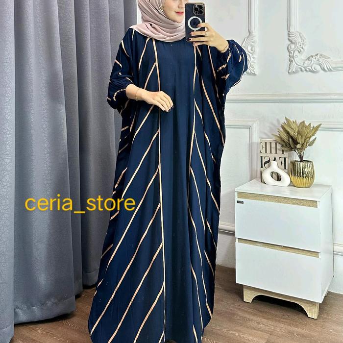 Gamis Kaftan Batik Rayon premium kekinian Dress Wanita Muslim Lebaran Pesta Kondangan Mewah spandex 