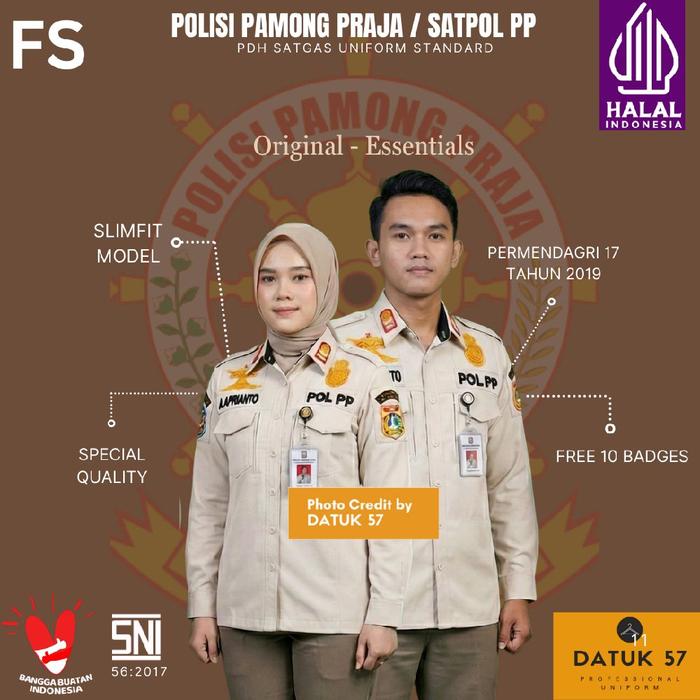 [FULL SET] Original Essentials by Datuk 57 : Seragam Kemeja Atasan Bawahan Celana PDH SATGAS Satpol 