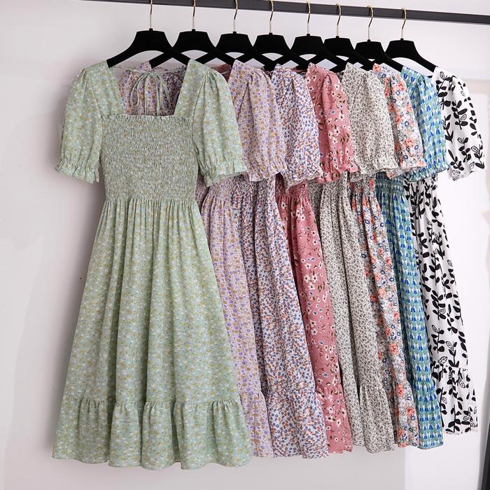 Casual Korean Style Bali Midi Dress Pantai Gamis Hitam Polos Wanita Baju Pesta Baju Perempuan Kekini