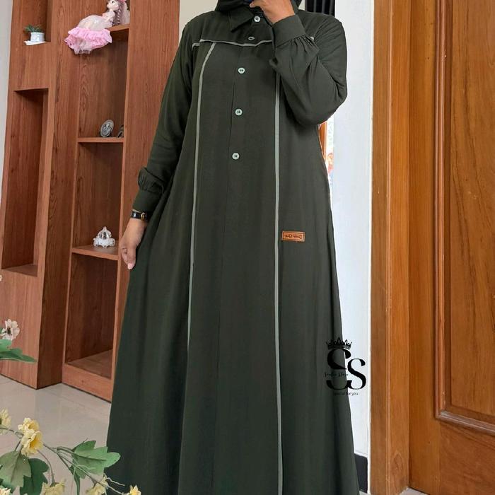 Gamis Amanda Hafidza  (Free goodie bag dan pouch) Cardigan Bordir Rayon Twill Premium Mix Tenun Tros