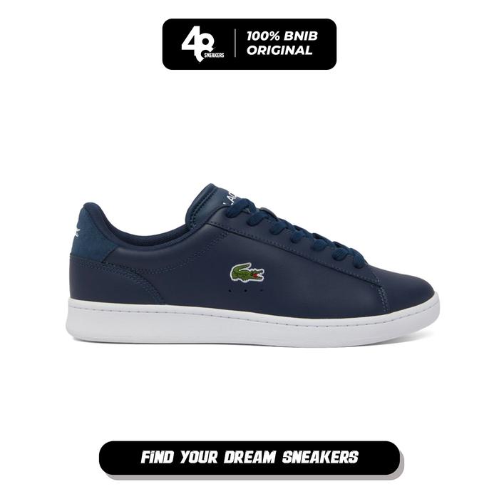 Sepatu Sneakers Pria Lacoste Leather Navy (748SMA0011092) Original