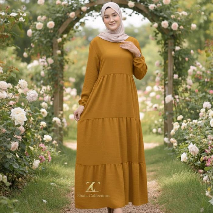 PROMO LIVE GAMIS 35RIBU BAHAN CRINKLE AIRFLOW REMPEL SUSUN 3 MODEL TERBARU WARNA POLOS HITS