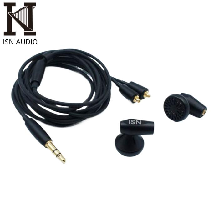 ISN Audio RamboII 32ohm 14mm Single Dynamic Driver 1DD HiFi Flat-head Earbud with MMCX 3.5mm Plug Ca