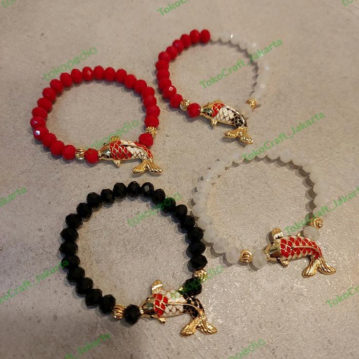 Gelang Kristal Wanita Charm Ikan Koi Emas Xuping Gelang Keberuntungan