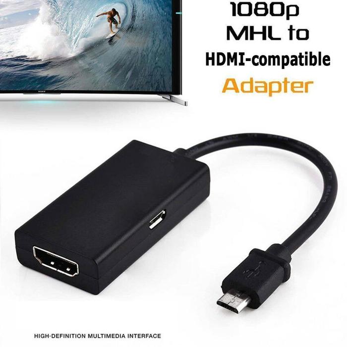 Micro USB 2.0 MHL To HDMI-compatible Adapter Cable HD 1080P Conversion Cable 5-pin Port Plug-and-pla