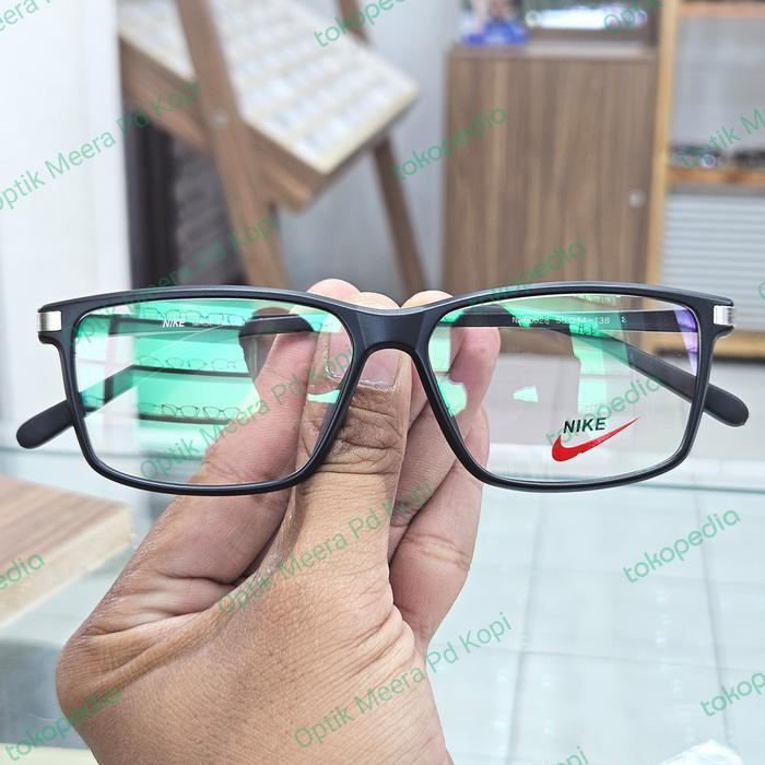 Ready Frame Kacamata Pria Wanita Kotak Nike 0528 Hitam Doff Grade Original Ready Ya Kak