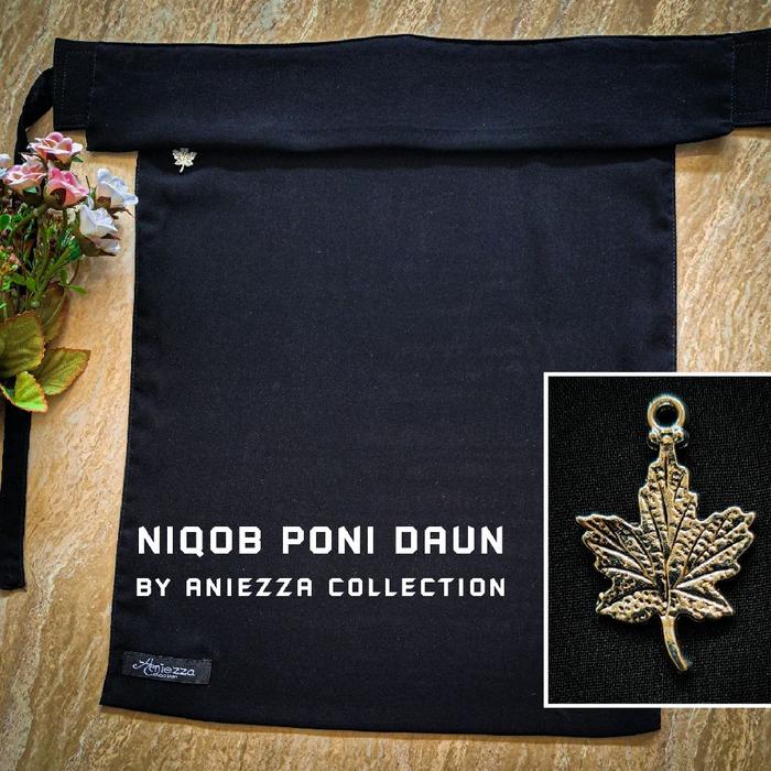 niqob poni daun silver aniezza collection temboro purdah cadar hijab