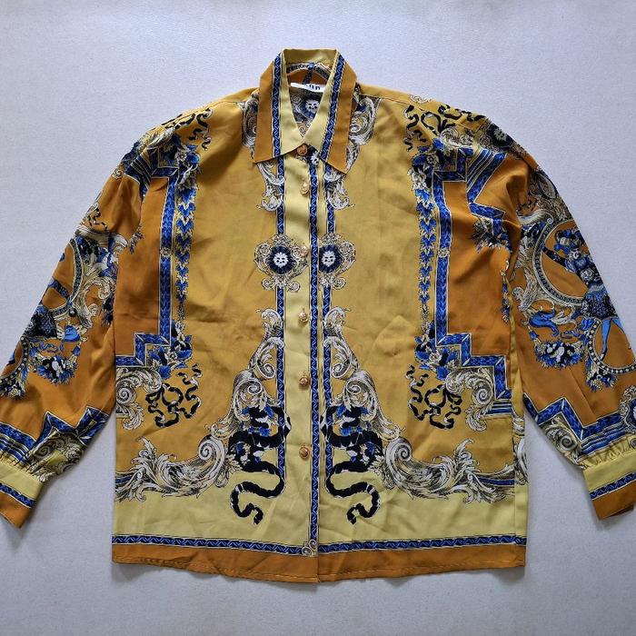 KEMEJA LENGAN PANJANG VINTAGE MOTIF FULL PRINT ALA GIANNI VERSACE