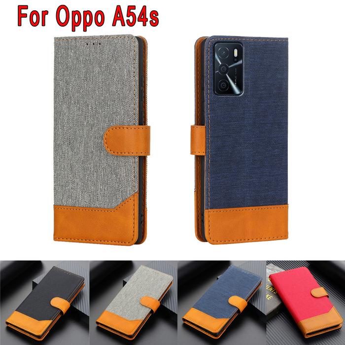 OppoA54s Leather Phone Case for Oppo A54s Cover Flip Wallet Stand