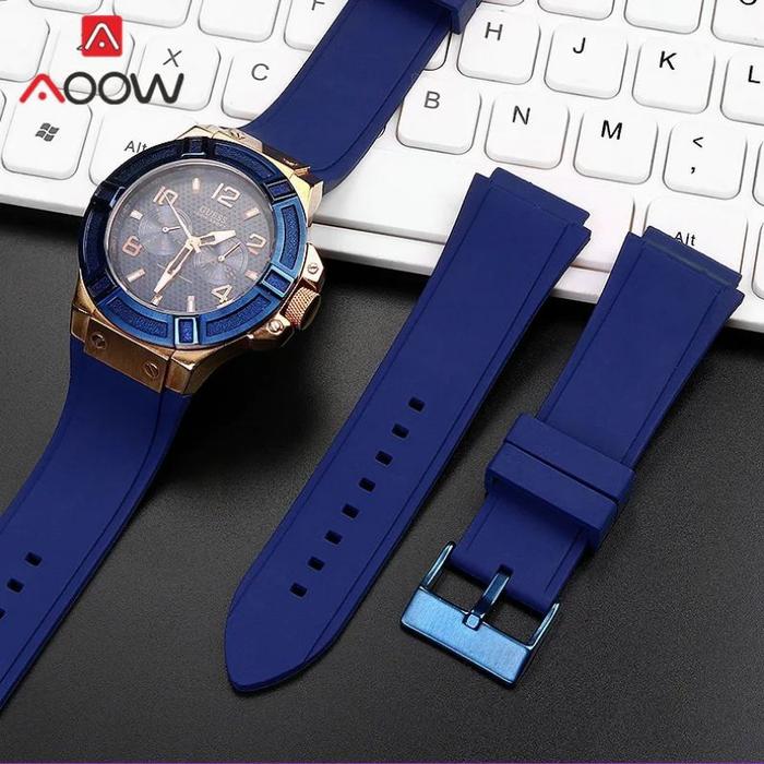 Rubber Tali Jam Guess  W0247G3 W0040G3 W0040G7 Biru Size 22mm Strap For Guess Blue Diskon