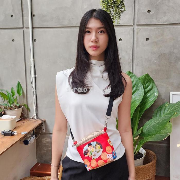 Big Promo Tas Bahu Selempang Onde Rengginang Parodi Kaleng Biskuit Mini Kecil Tas Untuk Vape Flirty 