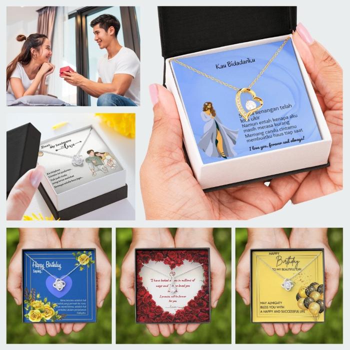 Gift Box Kalung Wanita - Hadiah Ultah Anniv untuk Kekasih Kado Liontin untuk Pacar Istri Kalung Penu