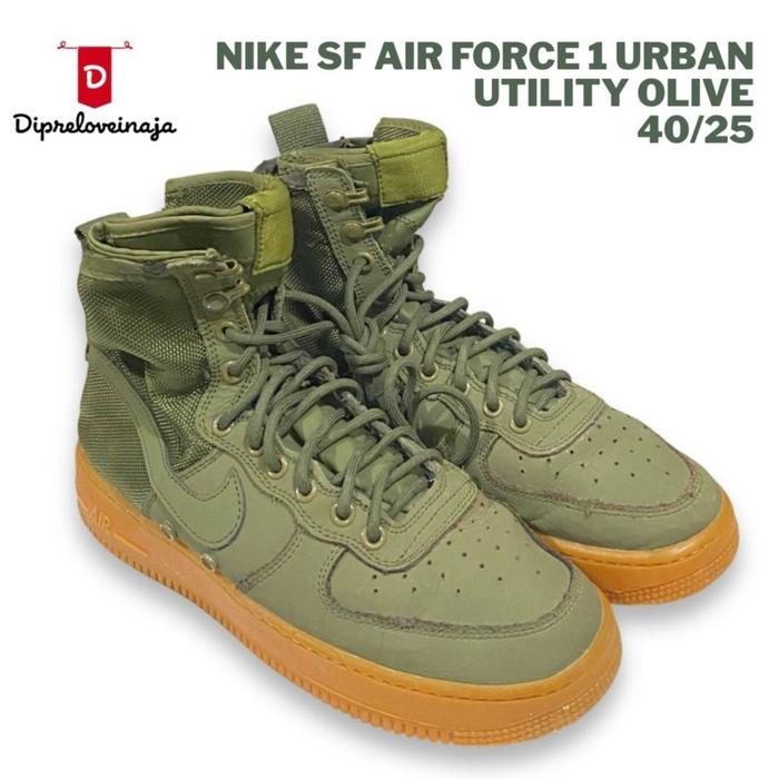 NIKE SF AIR FORCE 1 URBAN UTILITY OLIVE SIZE 40/25 PRELOVED DPLA0046
