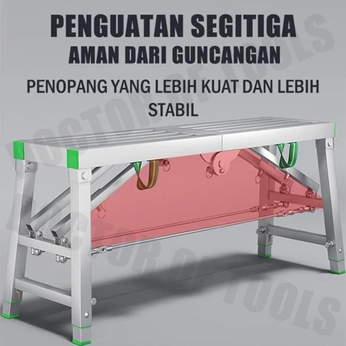 Tangga Lipat Scaffolding Baja Galvanis Multifungsi Alat Cat Perancah Premium Beban 500kg