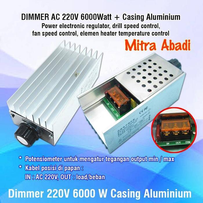Dimmer AC 220 Volt 6 Watt + Casing Aluminium *