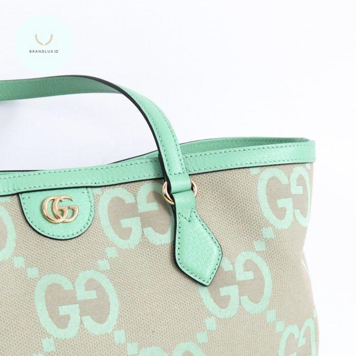 GUCCI OPHIDIA GG MEDIUM TOTE BAG GREEN