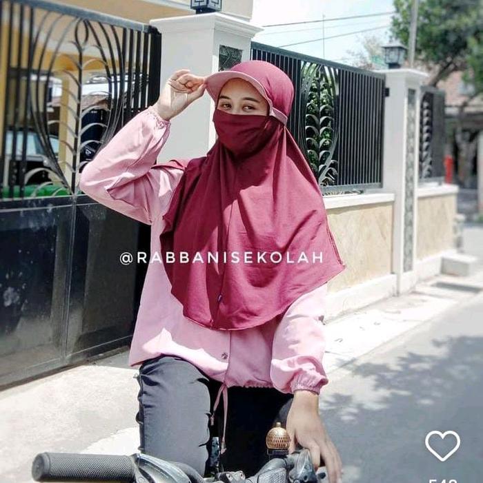 Kerudung Sekolah Anak TK SD SMP SMA Jilbab Instan Sporty Wanita Dewasa Olahraga Masker Sigra Origina