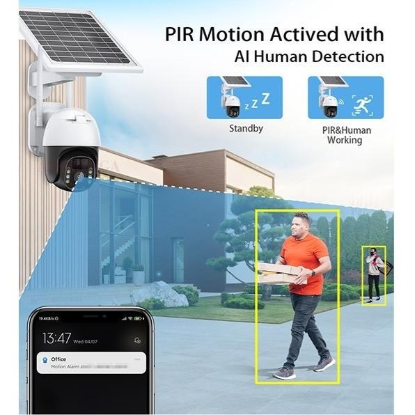 SMARTCOM ~ Solar CCTV PTZ Camera Rechargeable Battery IP66 IP Camera Outdoor CCTV Tenaga Surya Full