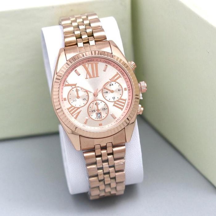 New Item! ( BISA COD ) JAM TANGAN WANITA MICHAEL KORS MK 5735 Lexington Dual Tone Rantai Stainless T