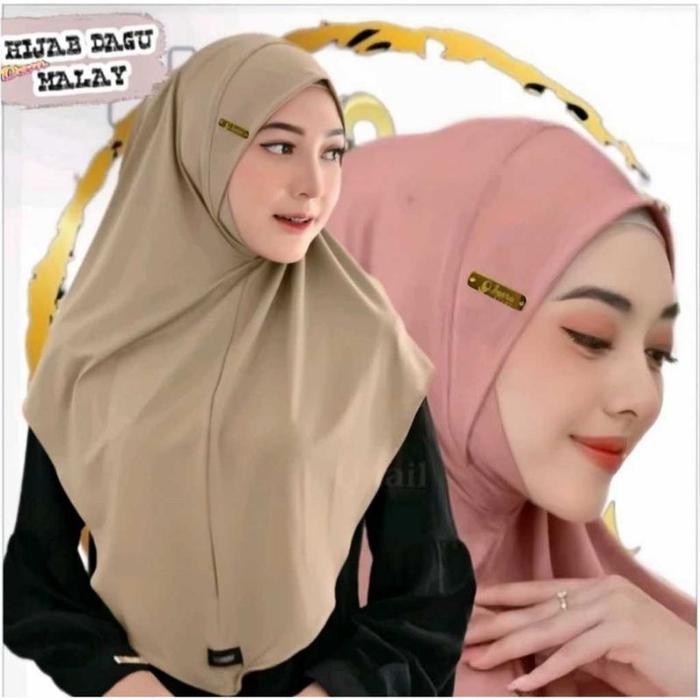 HIJAB INSTAN BERGO DAGU MALAY BAHAN JERSEY PREMIUM SOFT PET bergo  hamidah jilbab biru denim