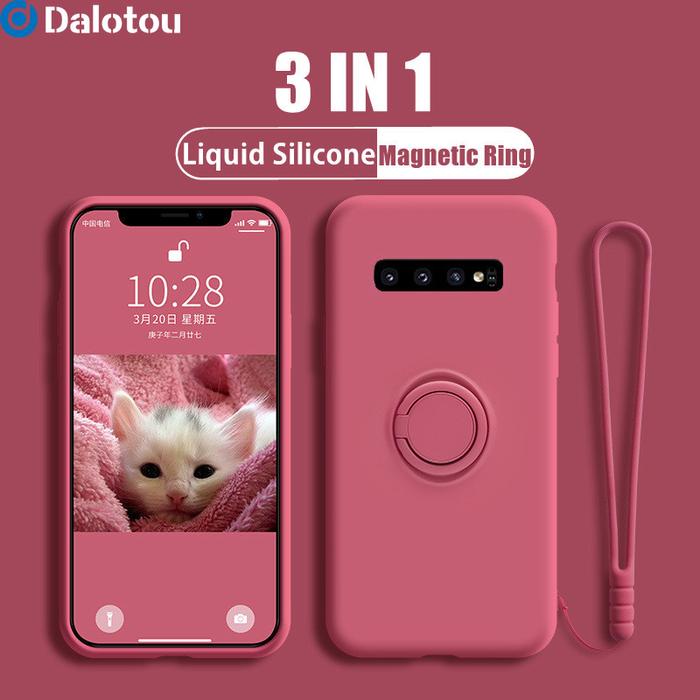 Luxury Liquid Silicone Ring Case For Samsung Galaxy A22 A32 A52 A72