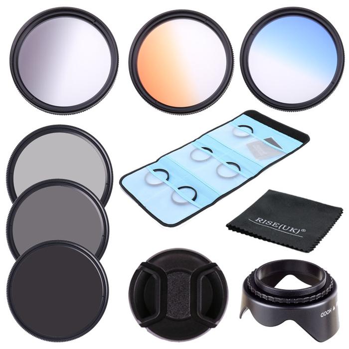 Kamera Filter ND2 ND4 ND8 Filter Gruadual Grey Orange Warna Biru