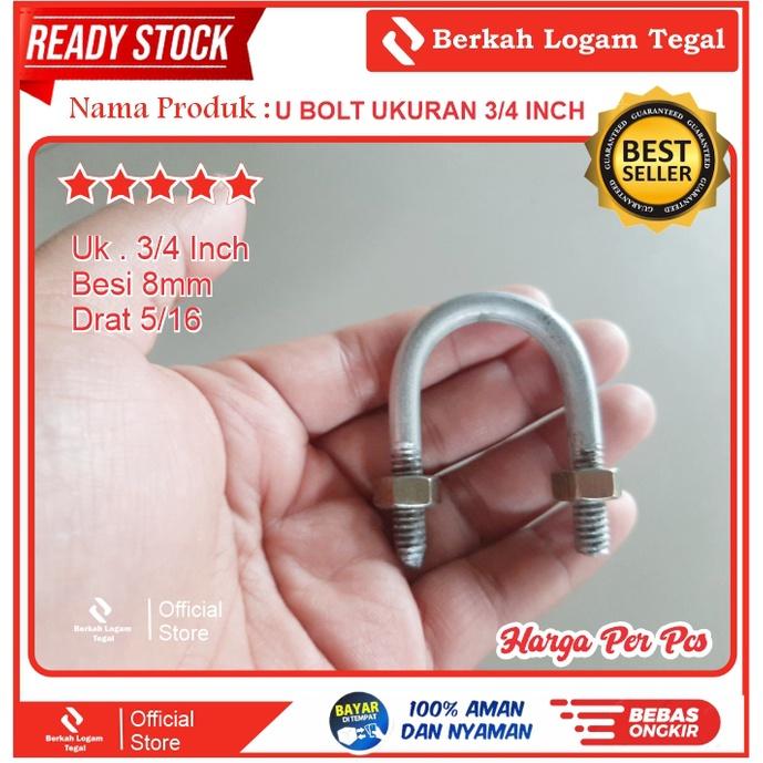 U Bolt 3/4 inch / Klem Pipa / Baud U Grosir Termurah