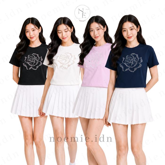 Mardi mercredi kaus slim tee rose patch original