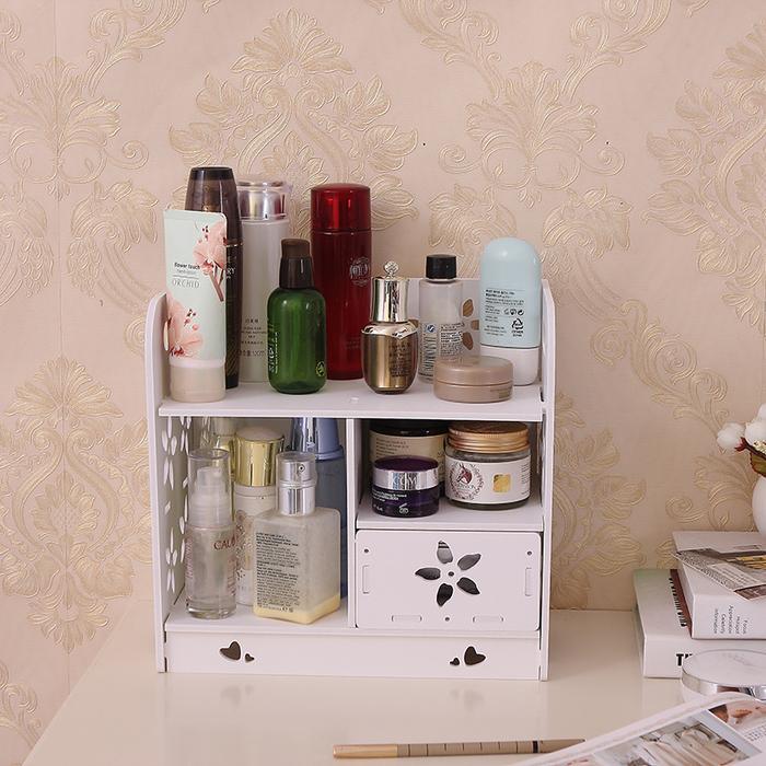 Rak Kosmetik Aesthetic Rak Skincare Mini Tempat Penyimpanan Alat Makeup Mini Serbaguna