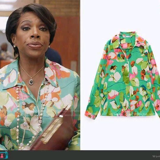 ZARA floral satin shirt preloved