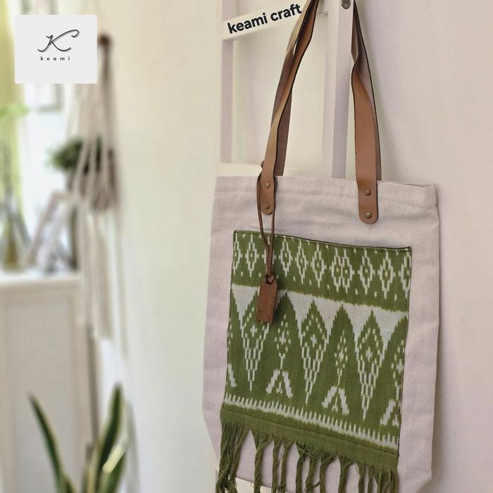 CLEARANCE SALE - KEAMI CRAFT - DIPA Tote Bag Tas Wanita & Pria Kain Kanvas Twill & Tenun NTT Canvas