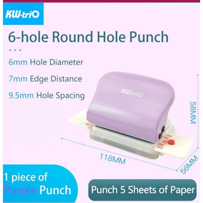 Kw-Trio Pink / Ungu 99H9 Buku Catatan 6 Lubang Pelubang Bulat Mesin Pelubang Standar A4 A5 B5