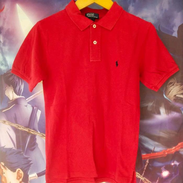 Vintage Polo Ralph Lauren Red Polo Small Woman Shirt Kaos Tshirt Original Second Korea Japan Streetw