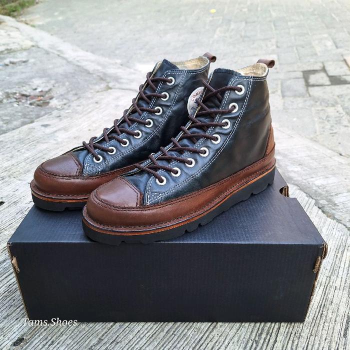 converse leather custom boots vibram sole