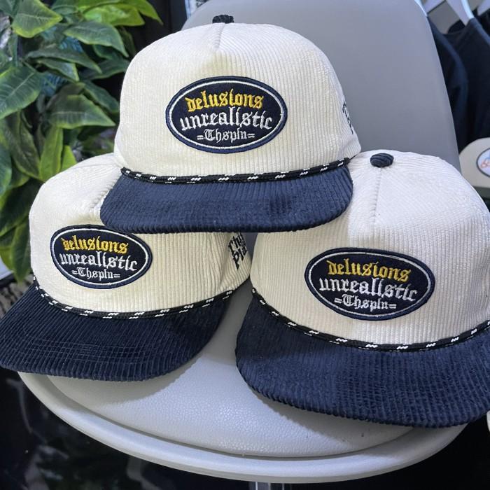 BORONG! TOPI PRIA CORDUROY BROKEN WHITE NAVY DELUSIONS THISPLAN