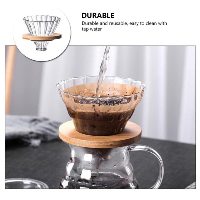 Filter Penyaring Kopi V60 Coffee Filter Wooden Bracket - SE102