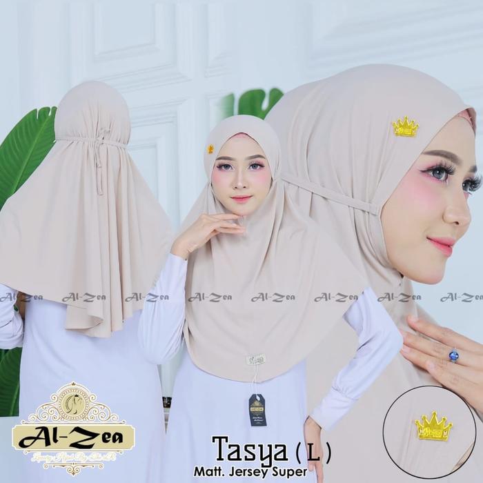jilbab tasya hijab bergo malay instan alzea kualitas premium jersey super syari dewasa